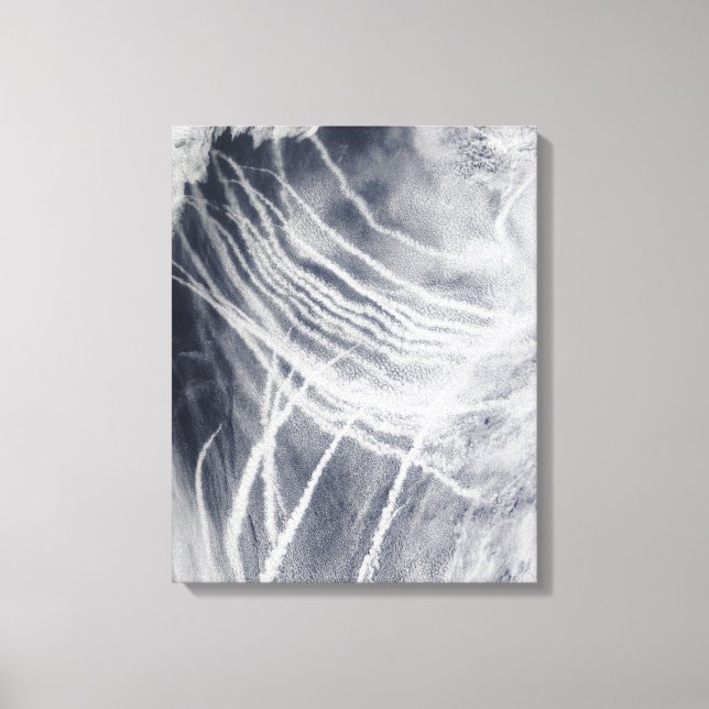 Ship tracks the northern Pacific Ocean Canvas Print (Front)
