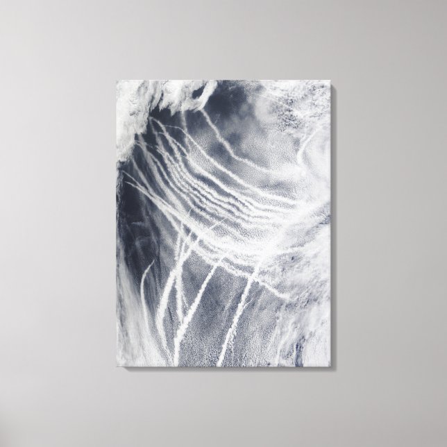 Ship tracks the northern Pacific Ocean Canvas Print (Front)