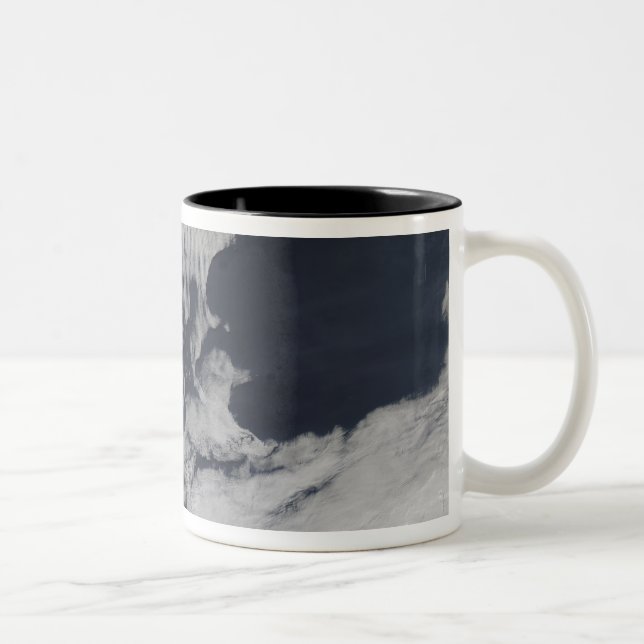 Ship-wave-shaped clouds in the South Indian Oce Two-Tone Coffee Mug (Right)