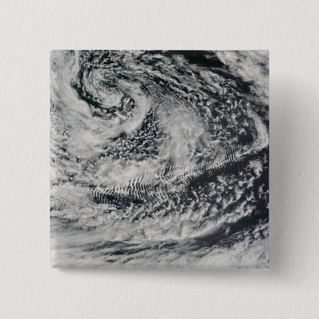 Ship-wave-shaped wave clouds 2 inch square button (Front)