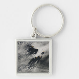 Ship-wave-shaped wave clouds and cloud vortices keychain