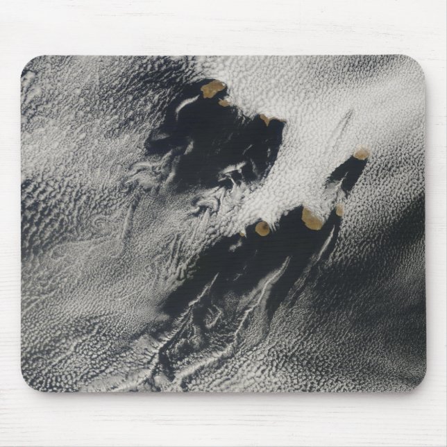 Ship-wave-shaped wave clouds and cloud vortices mouse pad (Front)