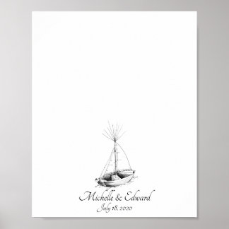 Ship Wedding Fingerprint Guest Book N.2