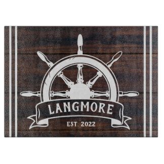 Ship Wheel Family Name Year Established Beach Lake Cutting Board