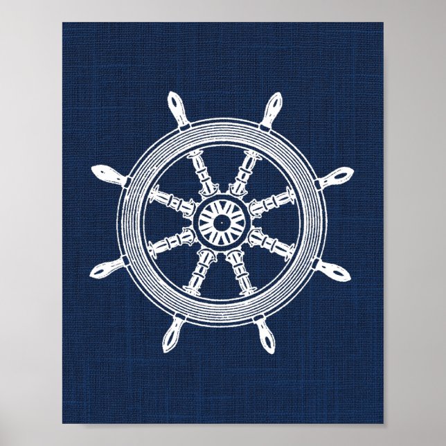 Ship Wheel Nautical Print (Front)