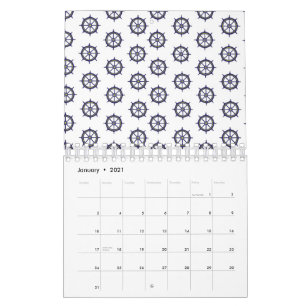 Ship Wheel Navy Nautical Boat Captain Sailors Calendar