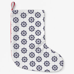 Ship Wheel Navy Nautical Boat Captain Sailors Small Christmas Stocking