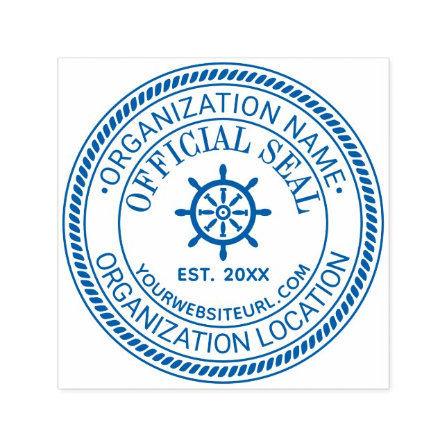 Ship Wheel Rope #2 Official Seal Name Loc URL Est Self-inking Stamp (Design)