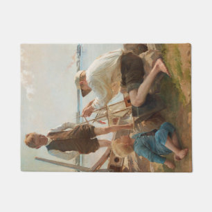 Shipbuilders (by Albert Edelfelt) Doormat