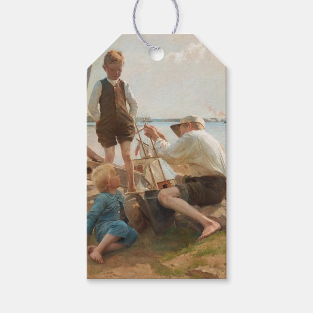 Shipbuilders (by Albert Edelfelt) Gift Tags (Front)