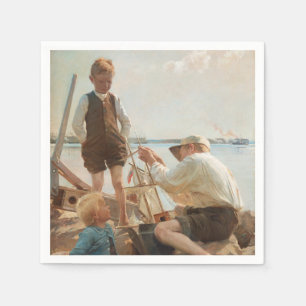Shipbuilders (by Albert Edelfelt) Napkin