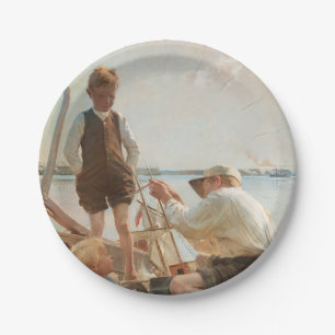 Shipbuilders (by Albert Edelfelt) Paper Plate