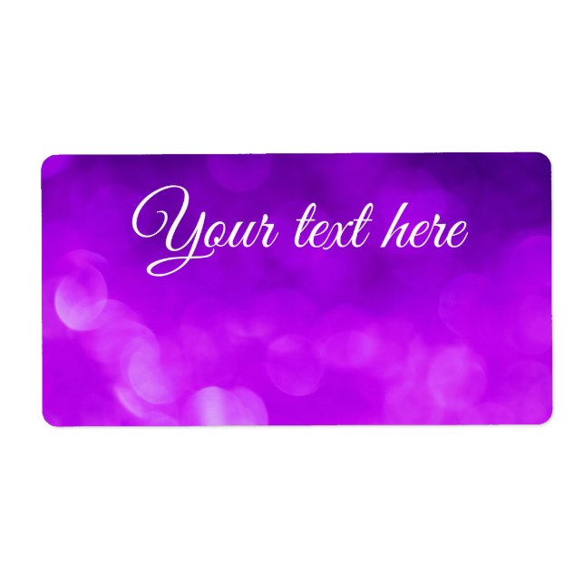 Shipiping labels with purple, violet bokeh (Front)