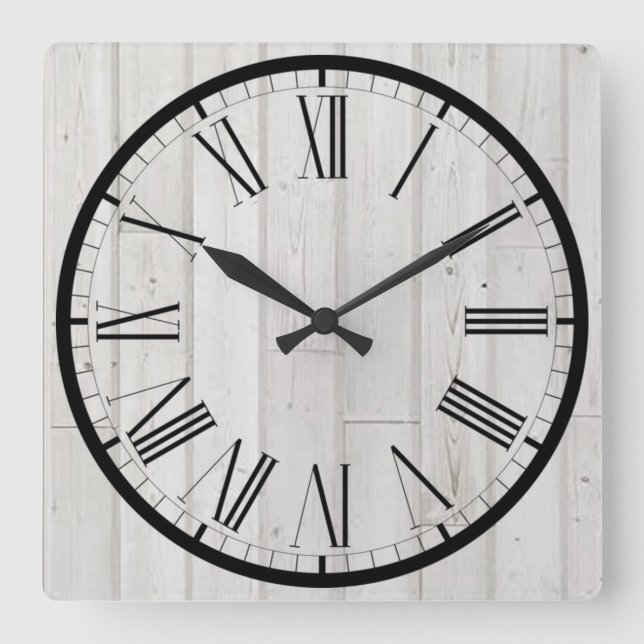 Shiplap Look Farmhouse Design Wall Clock (Front)