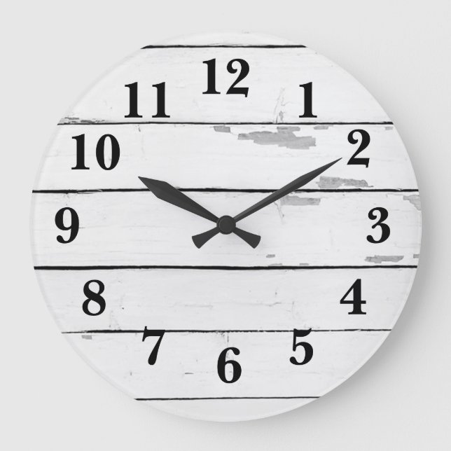 Shiplap Rustic Farmhouse Large Clock (Front)