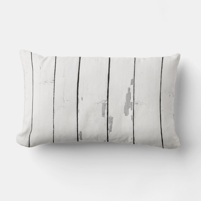 Shiplap Rustic Wood Beach Decor Lumbar Pillow (Front)