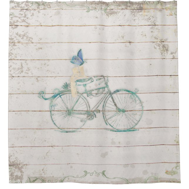 Shiplap White Wooden Wood Victorian Bicycle Art (Front)
