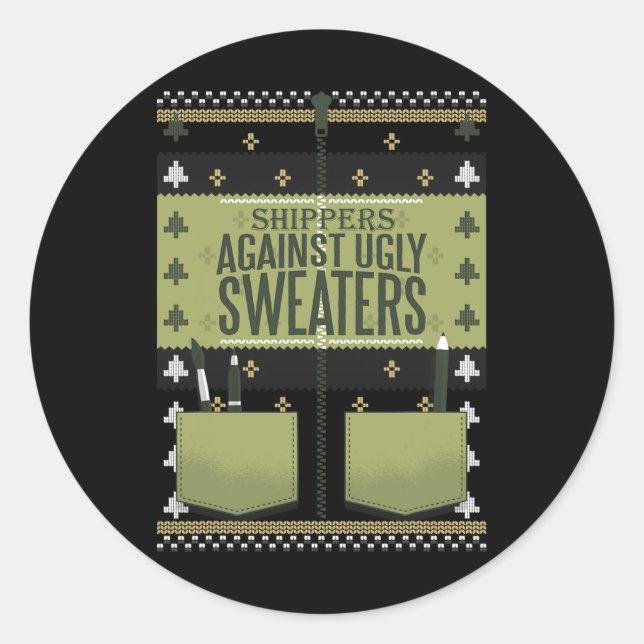 Shippers Against Ugly Sweaters  Classic Round Sticker (Front)
