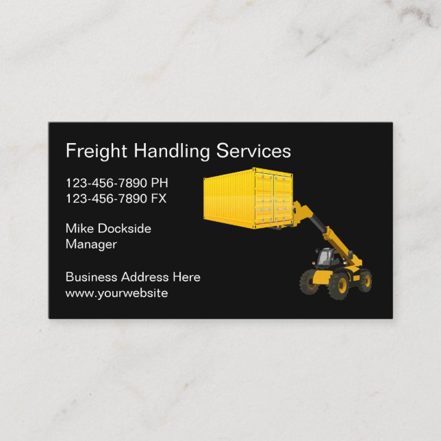 Shipping Container Freight Handling Business Card (Front)