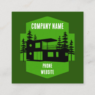 Shipping Container Home living Square Business Card