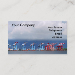 Shipping Cranes and Containers Business Card
