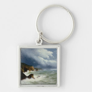 Shipping in Open Seas, 1882 (oil on canvas) Keychain