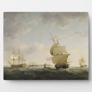 Shipping in the English Channel, c.1755 (oil on ca Plaque
