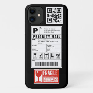 Shipping Label Fragile Sticker QR Code iPhone 11 Case
