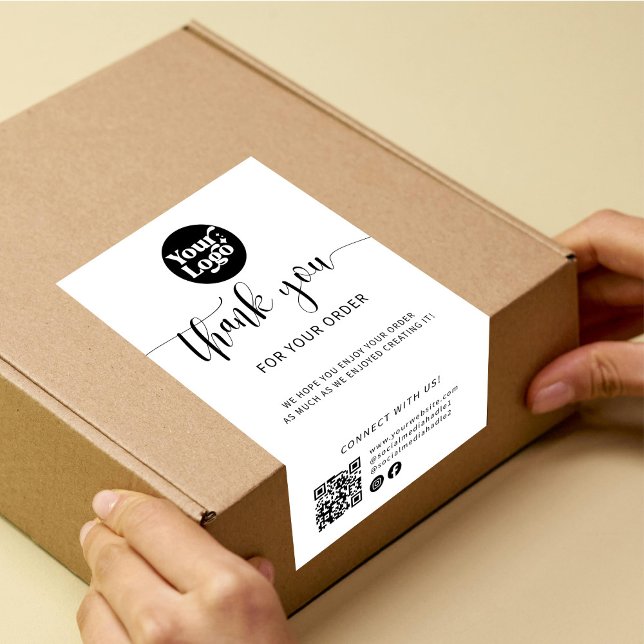 Shipping Logo QR Code Package White Box Seal Label (Creator Uploaded)