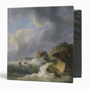 Shipping off a Coastline in a Rough Sea (oil on ca Binder
