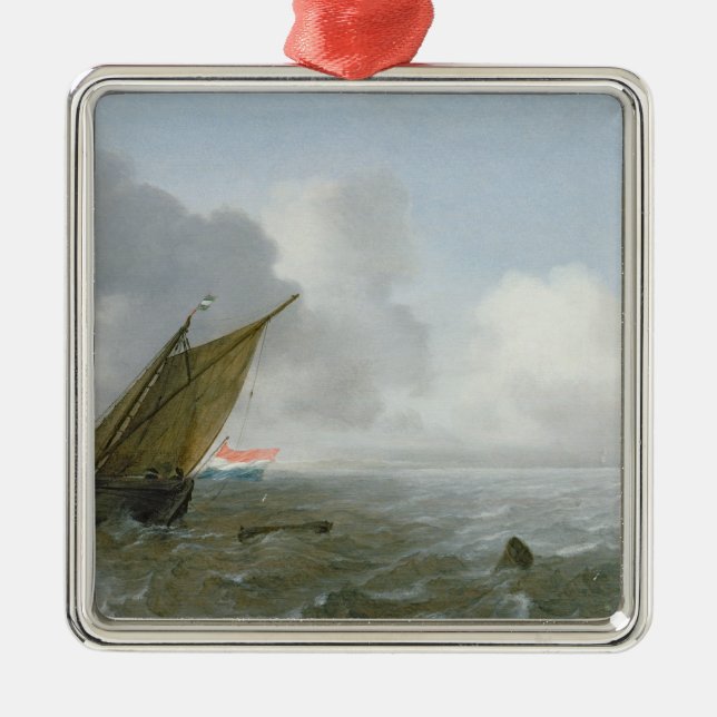 Shipping Offshore in a breeze, 17th century Metal Ornament (Front)