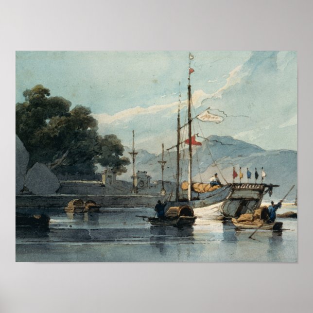 Shipping on a Chinese River Poster (Front)
