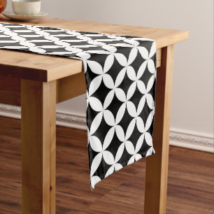 Shippo Japanese Black And White Geometric Pattern Medium Table Runner