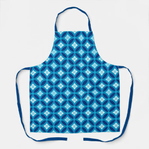 Shippo with Flower Motif, Deep Indigo Blue  Apron