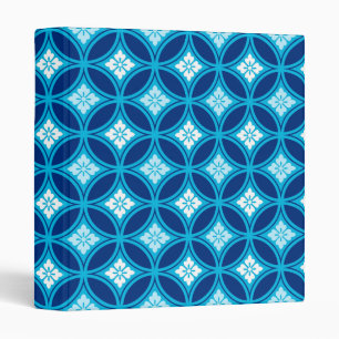 Shippo with Flower Motif, Deep Indigo Blue Binder