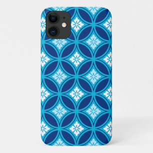 Shippo with Flower Motif, Deep Indigo Blue iPhone 11 Case