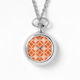Shippo with Flower Motif, Mandarin Orange  Watch