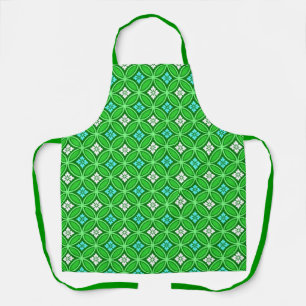Shippo with Flower Motif, Shades of Jade Green Apron