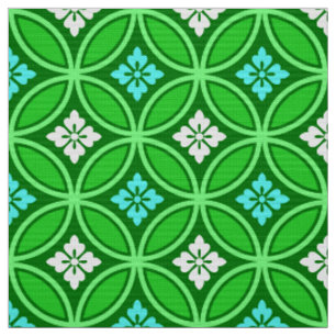 Shippo with Flower Motif, Shades of Jade Green Fabric