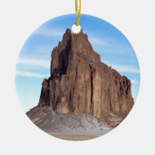 Shiprock Mountain, New Mexico Ceramic Ornament