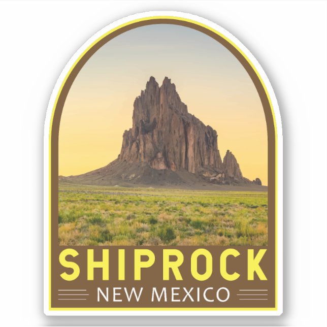 Shiprock New Mexico Retro Emblem Art Vintage (Front)