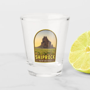 Shiprock New Mexico Retro Emblem Art Vintage Shot Glass