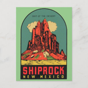 Shiprock, Nouveau-Mexique Voyage vintage Carte pos
