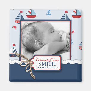 Ships Ahoy! Announcement Square Magnet