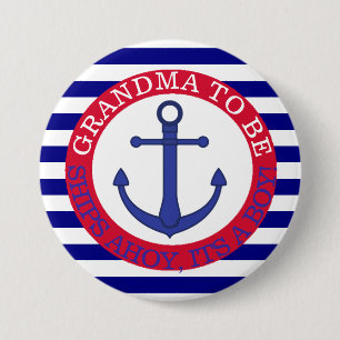 Ships Ahoy, Its a Boy Baby Shower Button