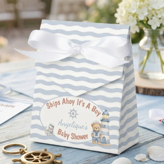 Ships Ahoy It's A Boy Baby Shower Favor Box
