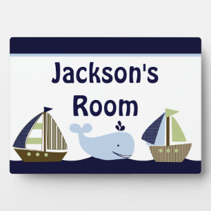 Ships Ahoy/Nautical Sailboats/Whale Plaque