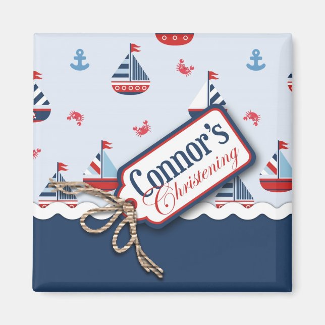Ships Ahoy! Square Magnet Connor 2 (Front)