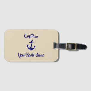 Ships anchor boat captains luggage tag