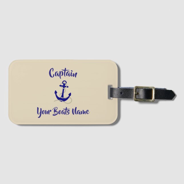 Ships anchor boat captains luggage tag (Front Horizontal)